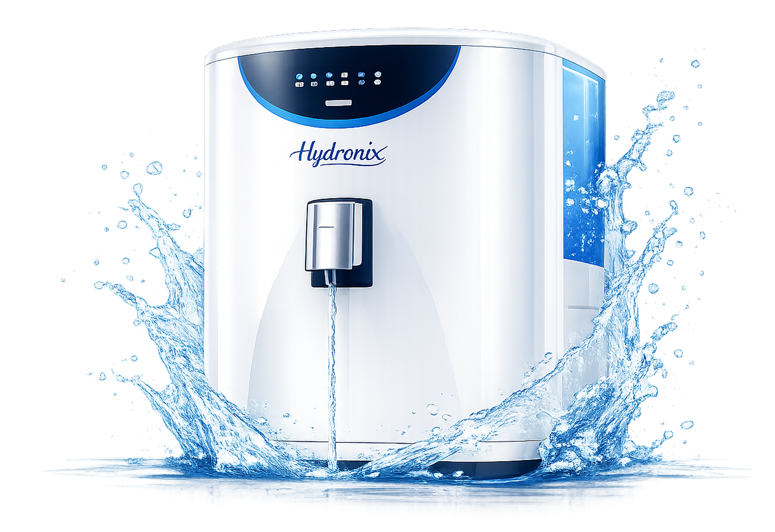 Premium RO water purifier with water splash effect